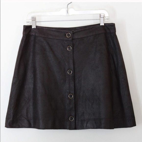 Michael Kors Brown Leather Dark Brown Skirt - Picture 2 of 3